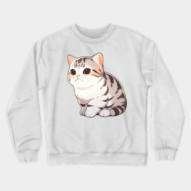 Cute American Shorthair Cat Crewneck Sweatshirt by SundayDonuts